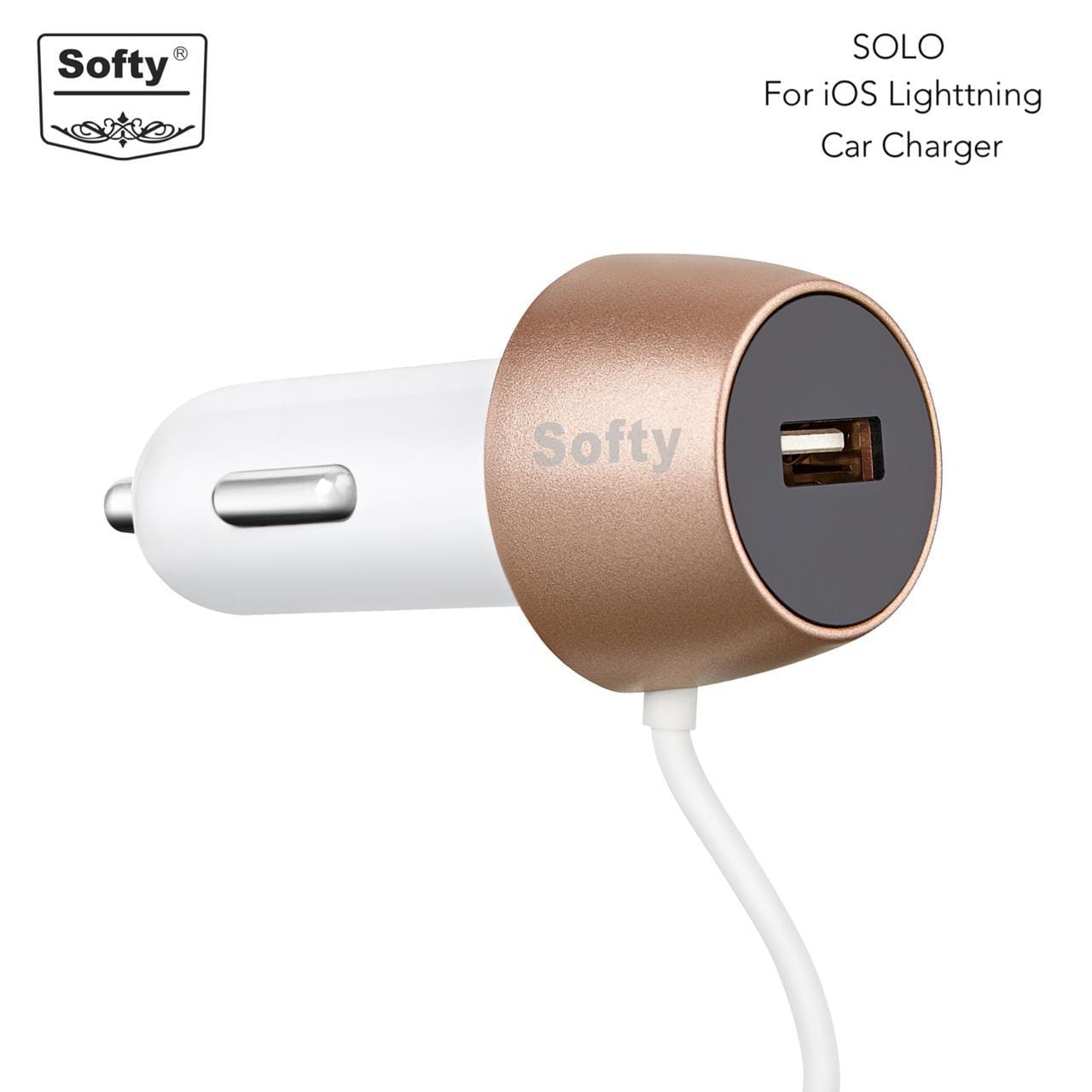 Softy premium quality 2.1-Amp iphone car charger with wire-USB CAR CHARGERS-dealsplant