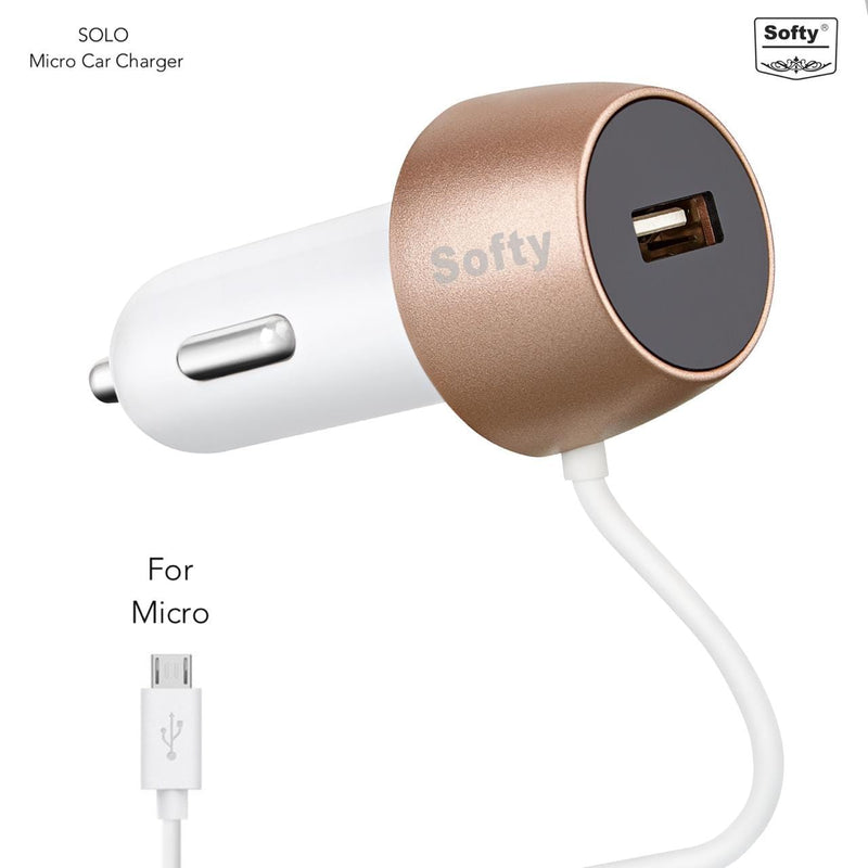 Softy premium quality 2.1 Amp micro car charger with wire-USB CAR CHARGERS-dealsplant