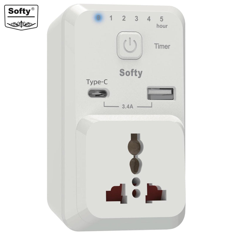 Softy premium quality 3.4-Amp Timer home charger 17-watt-USB CHARGER-dealsplant