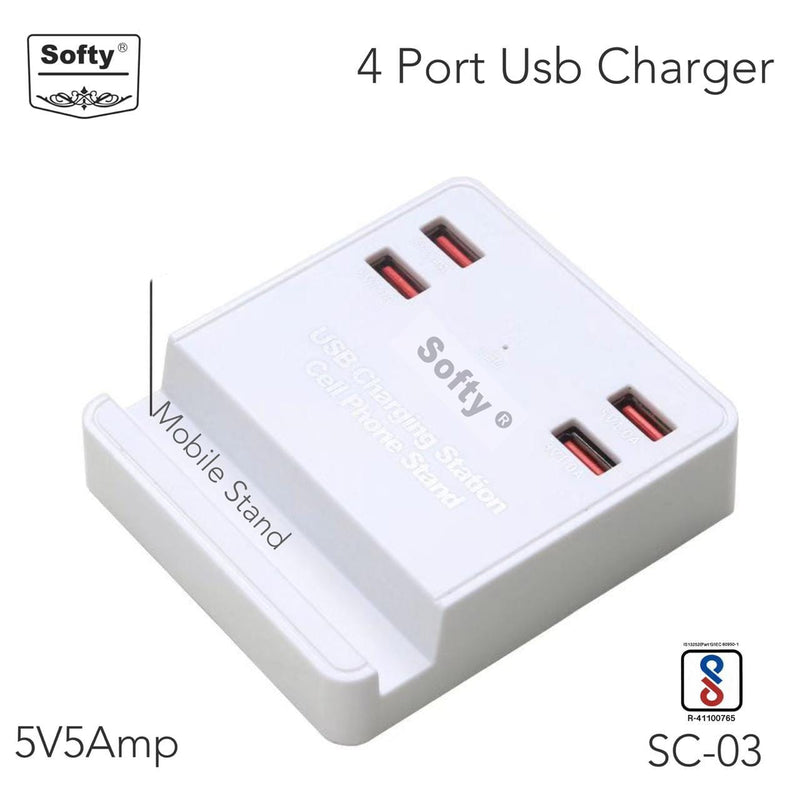 Softy premium quality 4-port USB smart charger-USB CHARGER-dealsplant
