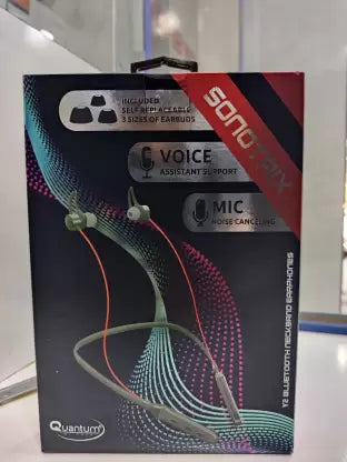 QUANTUM SONOTRIX Y2 WIRELESS BLUETOOTH NECKBAND Bluetooth Headset (BLUE/RED, In the Ear)-BLUETOOTH EARPHONES-dealsplant