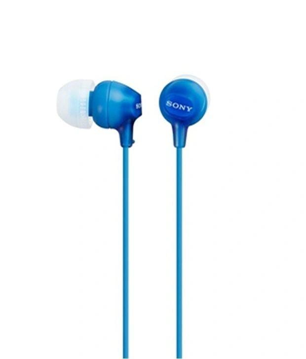 Sony MDR-EX15AP earphone with Mic Headset (BLUE)-Earphones-dealsplant