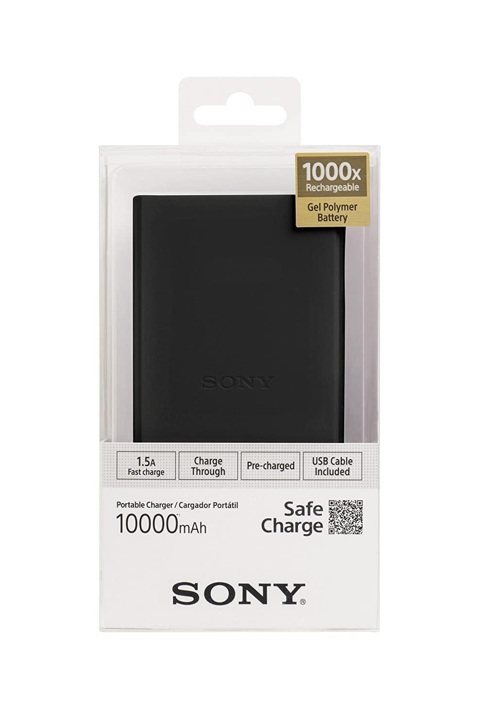 Sony CP-V10B 10000mAH Lithium-Polymer Power Bank (Black)-Power Bank-dealsplant