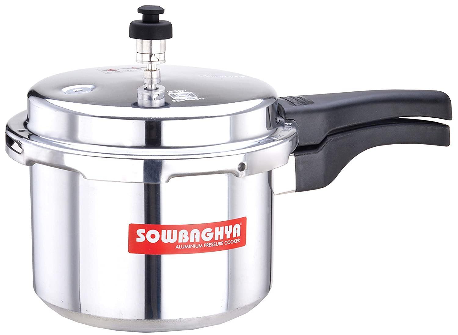 Sowbaghya Aluminium ISI Pressure Cooker (3 Ltrs)-Home & Kitchen Appliances-dealsplant