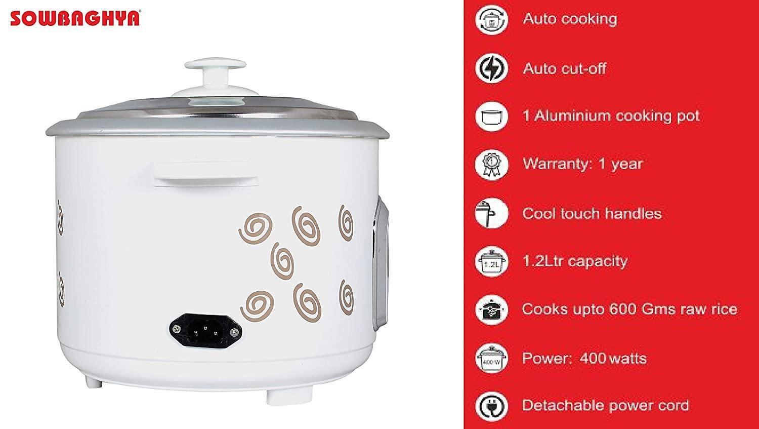 Sowbaghya Annam-Electric Rice Cooker(1.2 Ltrs)-Home & Kitchen Appliances-dealsplant