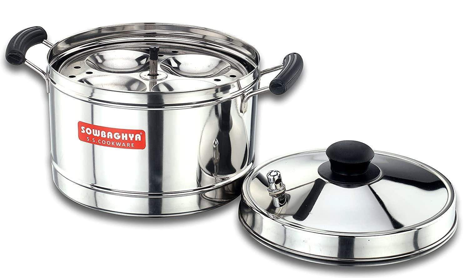 Sowbaghya Induction Base Stainless Steel Idly Maker (6 Plates)-Home & Kitchen Appliances-dealsplant