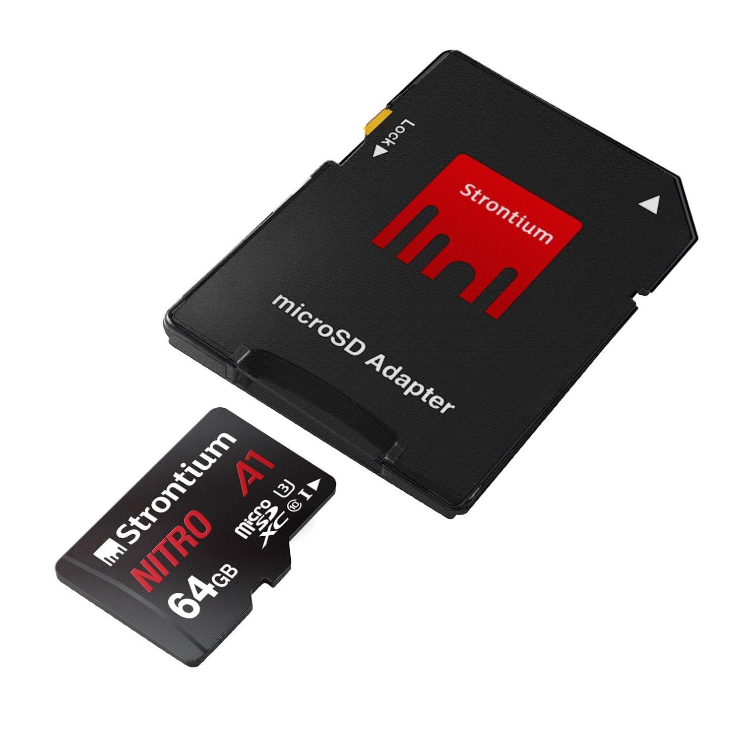 Strontium Nitro A1 64GB Micro SDXC Memory Card 100MB/s A1 UHS-I U3 Class 10-Memory Cards-dealsplant