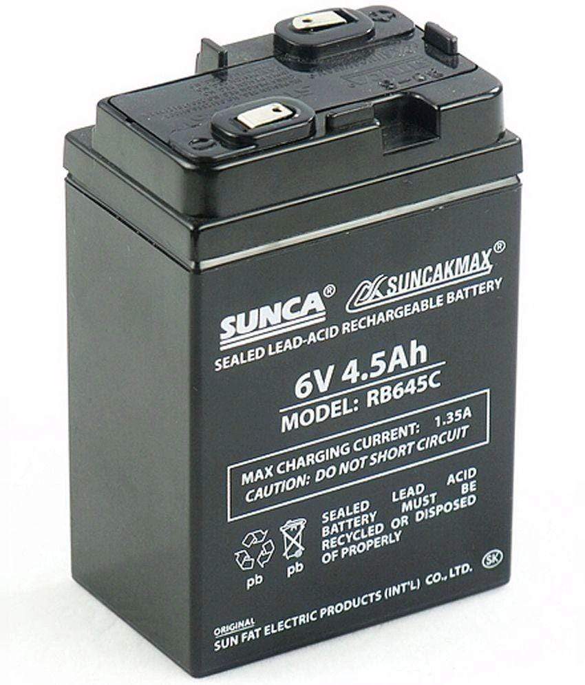 Sunca 6V 4.5Ah Sealed Lead-Acid Rechargeable Battery For Ups, Toys, Solar Etc-Rechargeable Batteries-dealsplant