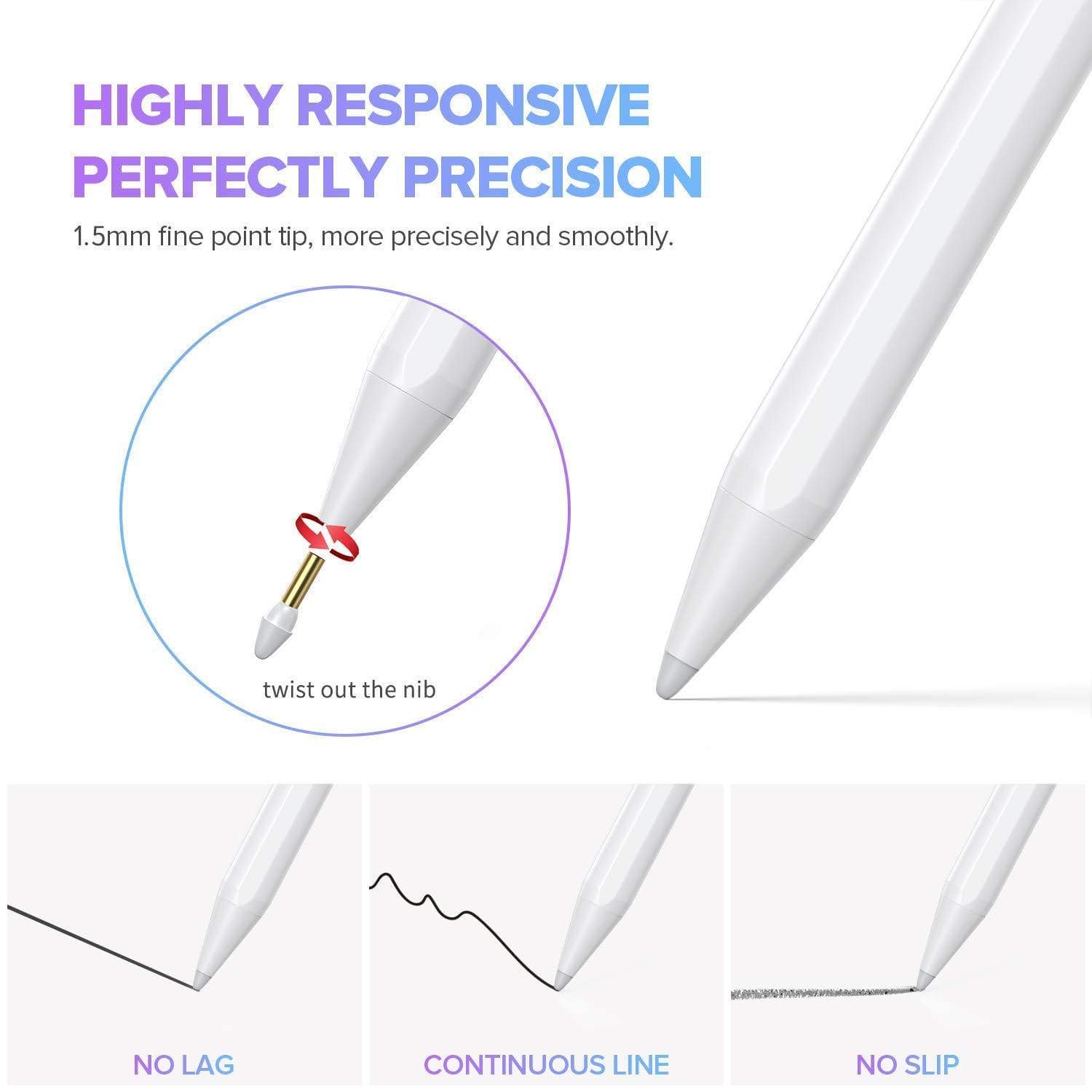 TOTU Active Stylus Pen for any iPad, iPad Pro, iPad Mini, iPad Air with Palm Rejection Active Pencil for Precise Writing/Drawing-Stylus-dealsplant