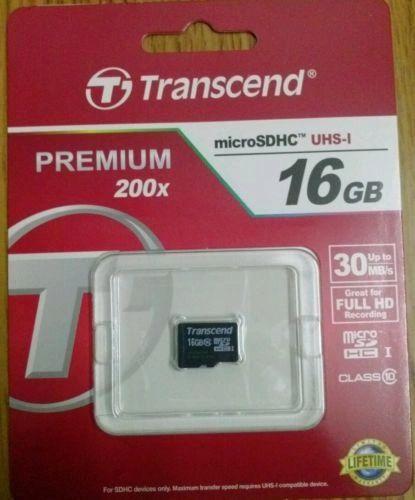 Transcend 16GB Micro SD Memory Card Class 10 Premium 200x 30MBPS Speed-Memory Cards-dealsplant