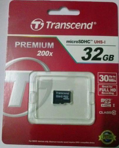 Transcend 32GB Micro SD Memory Card Class 10 Speed up to 30MB/s microSDHC UHS-I-Memory Cards-dealsplant