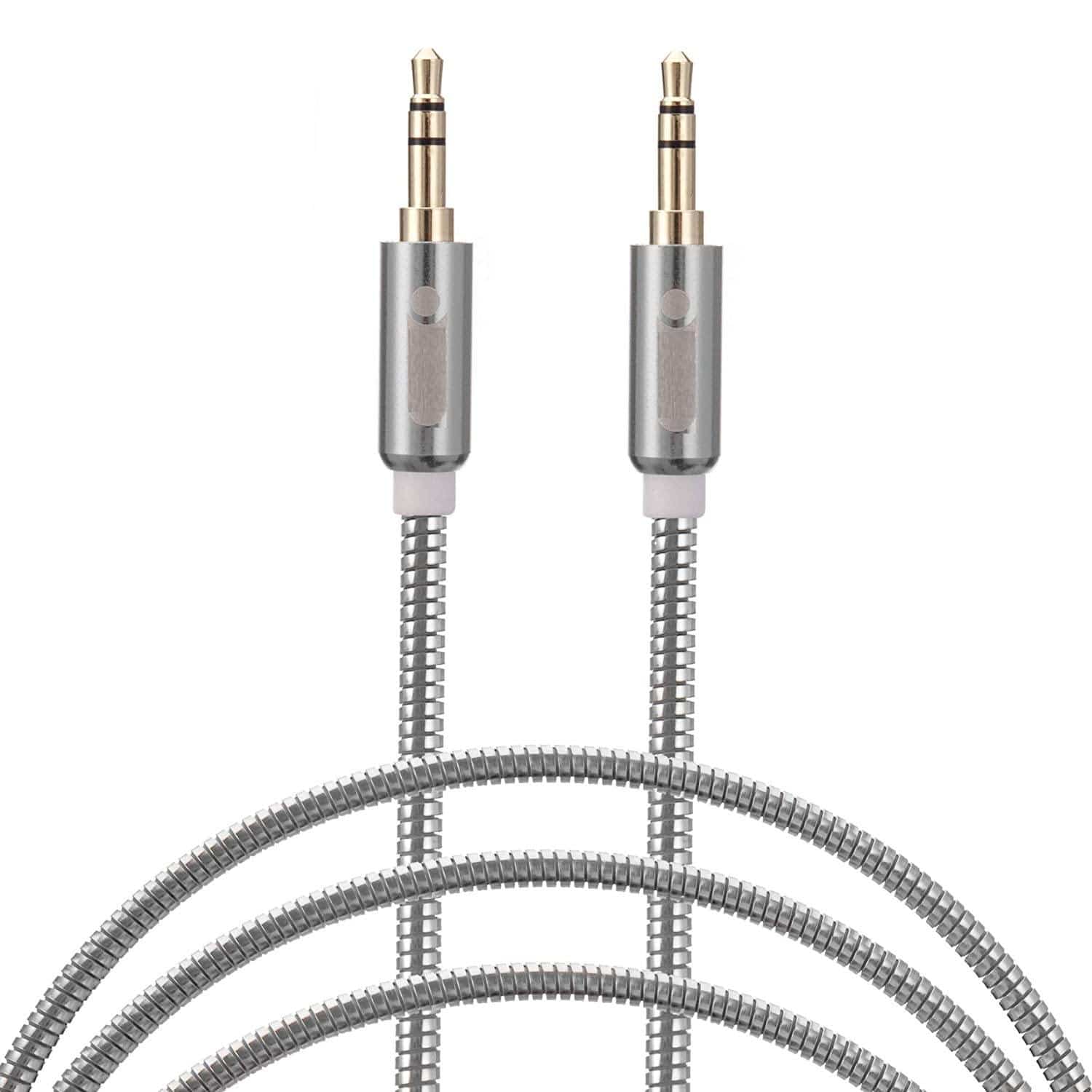 Transton Metal Braided Aux Cable 3.5mm Male to 3.5mm Male unbreakable Cable 1m-Cables-dealsplant