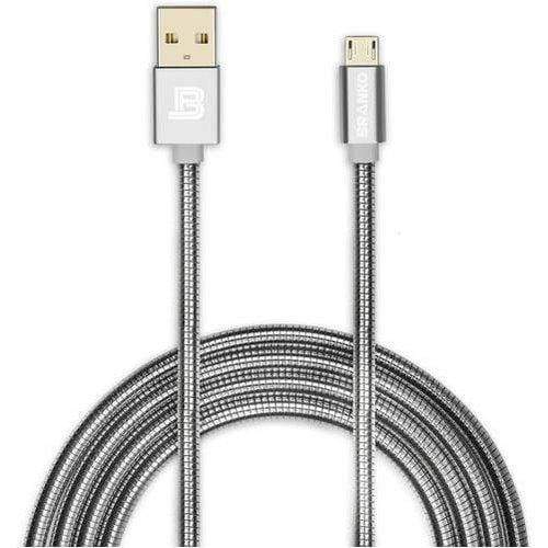 Transton Unbreakable Metal Braided High Speed USB to MicroUSB V8 Charging Cable for mobiles 1m-Datacable-dealsplant