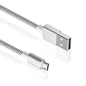 Transton Unbreakable Metal Braided High Speed USB to MicroUSB V8 Charging Cable for mobiles 1m-Datacable-dealsplant