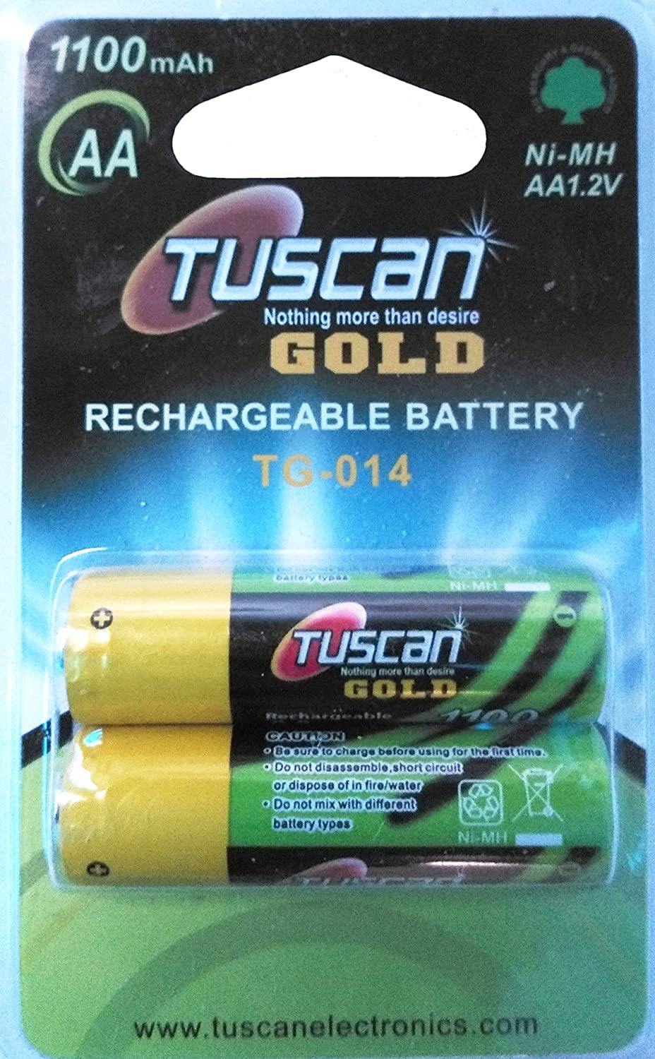 Tuscan Gold AA 1100 mAh Rechargeable Battery (2 pcs)-Rechargeable Batteries-dealsplant