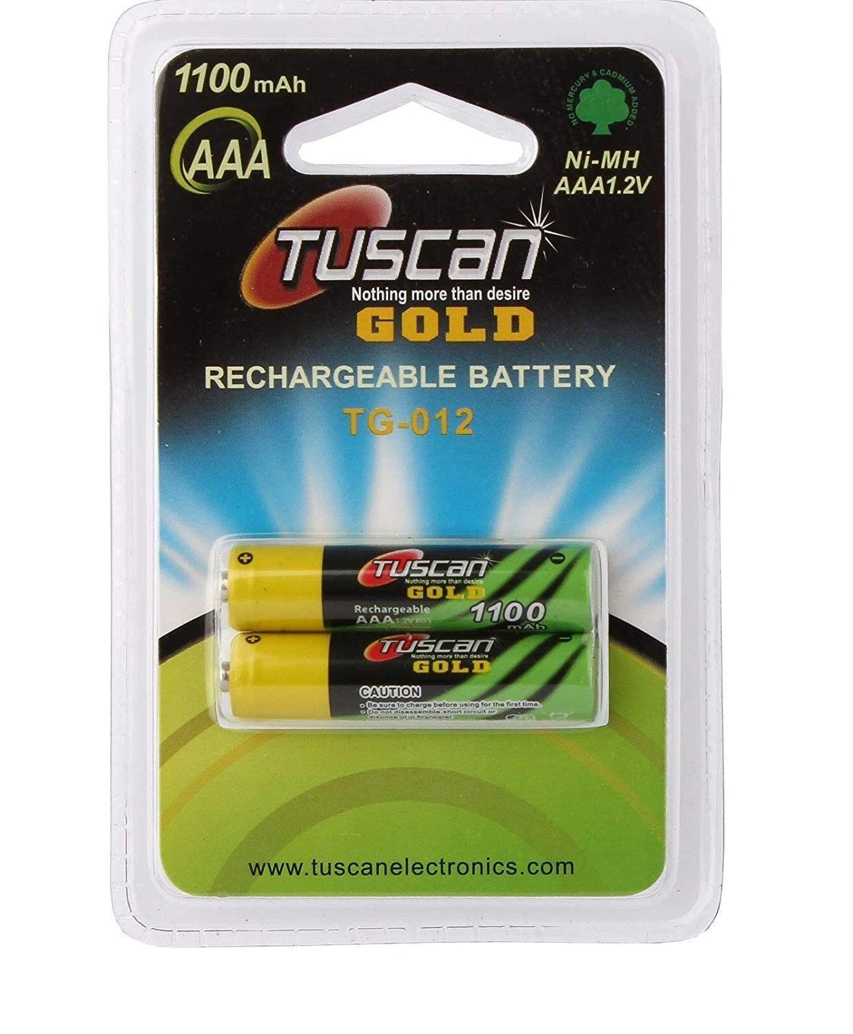 Tuscan Gold AAA 1100 mAh Rechargeable Battery (2 pcs)-Rechargeable Batteries-dealsplant