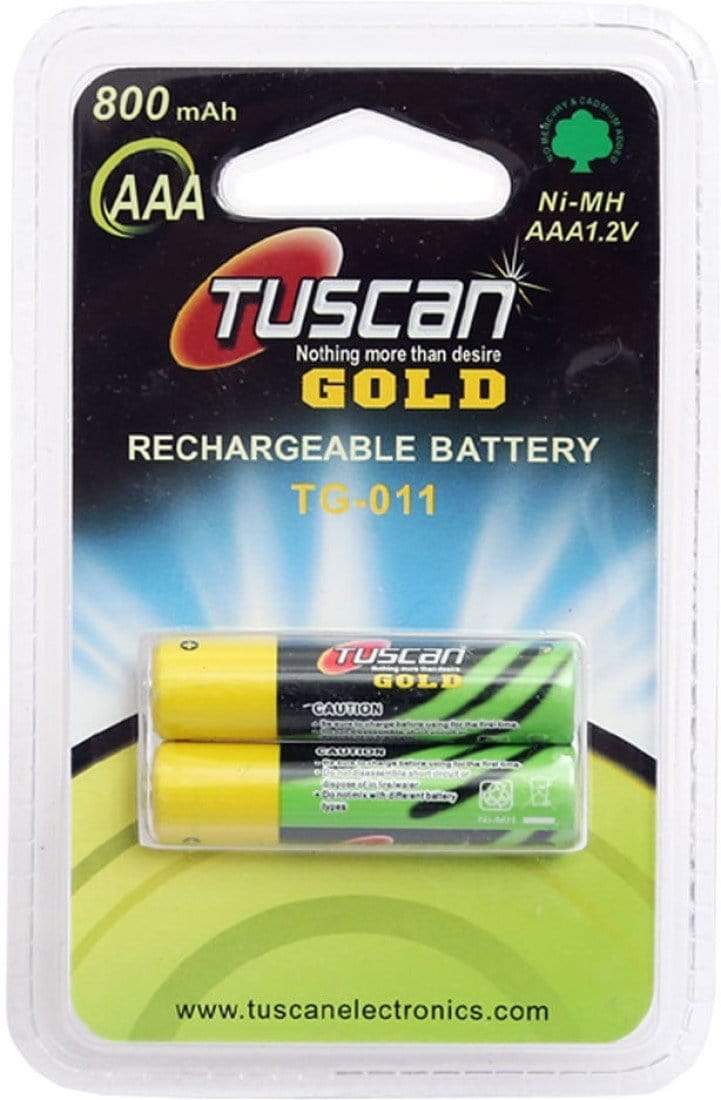 Tuscan Gold AAA 800 mAh Rechargeable Battery (2 pcs)-Rechargeable Batteries-dealsplant