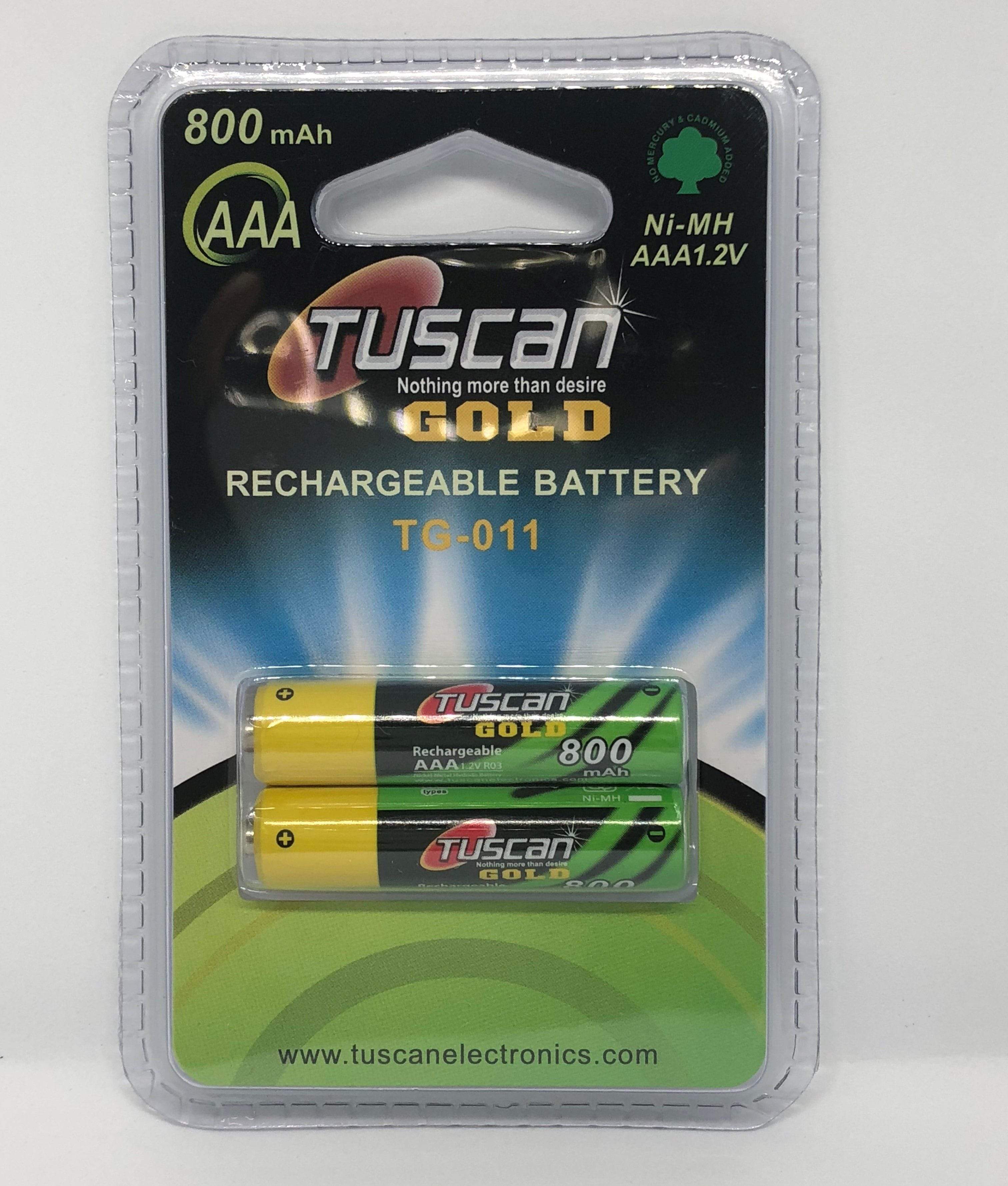 Tuscan Gold AAA 800 mAh Rechargeable Battery (2 pcs)-Rechargeable Batteries-dealsplant