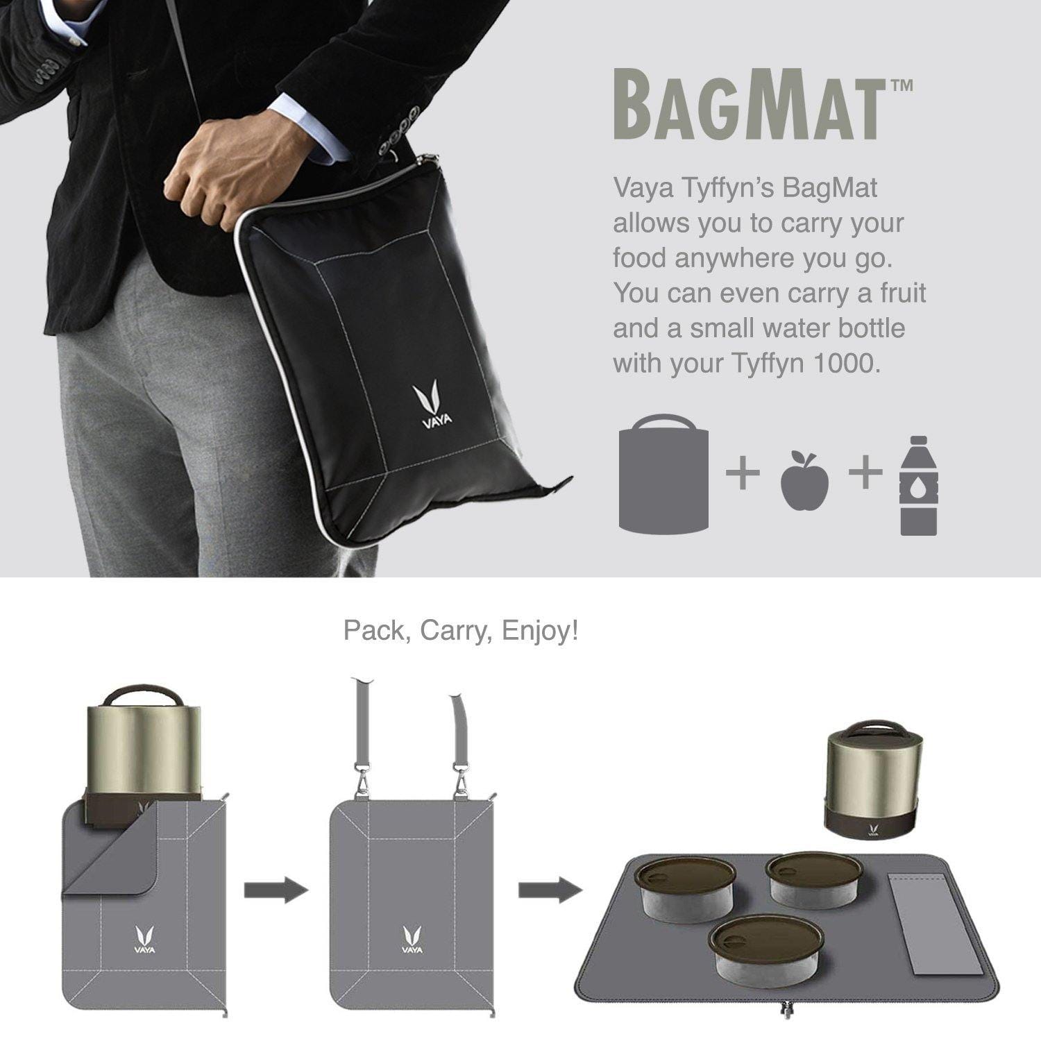 VAYA TYFFYN 1000 ML SS CONTAINERS WITH BAGMAT-Home & Kitchen Appliances-dealsplant