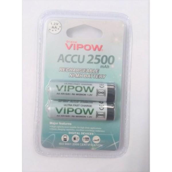 Vipow AA 2500mAh Rechargeable Ni-Mh Battery (Pack of 2pcs)-Batteries-dealsplant