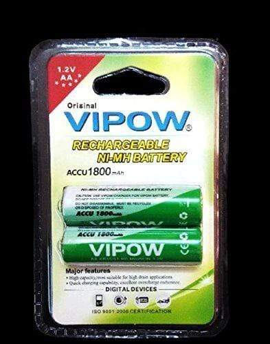 Vipow Ni-Mh AA Rechargeable Battery 1800mah 1.2V, 1 pack of 2 Pieces-Rechargeable Batteries-dealsplant