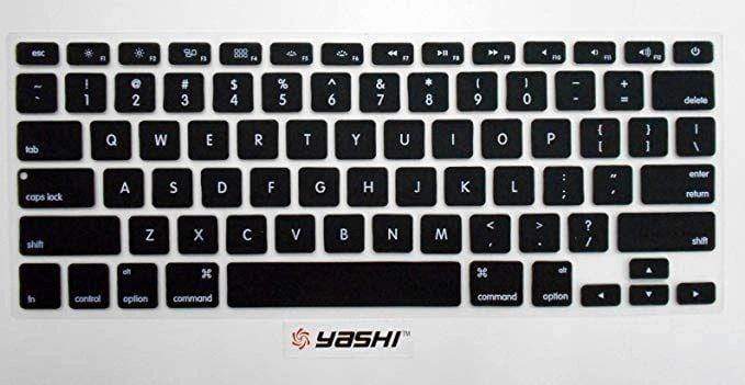 Yashi Laptop Keyboard Protector Cover BLACK Color Silicone Rubber for Apple Book Pro 15.4" Retina-Keyboard Protectors-dealsplant