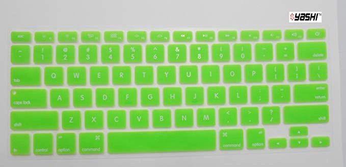 Yashi Laptop Keyboard Protector Cover GREEN Colour - Silicone Rubber for Apple MacBook 13.3 AIR with model no. A1369 & A1466-Keyboard Protectors-dealsplant