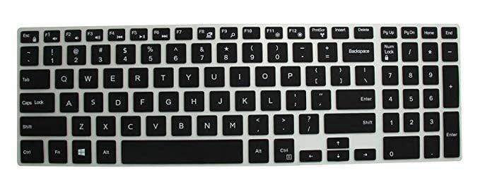 Yashi Laptop Keyboard Protector Skin Cover Black with Clear Silicone Rubber for Dell Inspiron 3567 (Please Check The Compatibility in The Given Image)-Keyboard Protectors-dealsplant