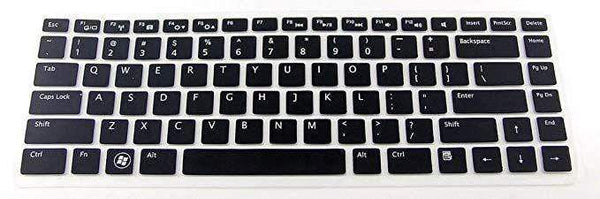 Yashi Laptop Keyboard Protector Skin Cover Black with Clear Silicone Rubber for DELL New XPS 15R (Please Check The Compatibility in The Given Image)-Keyboard Protectors-dealsplant