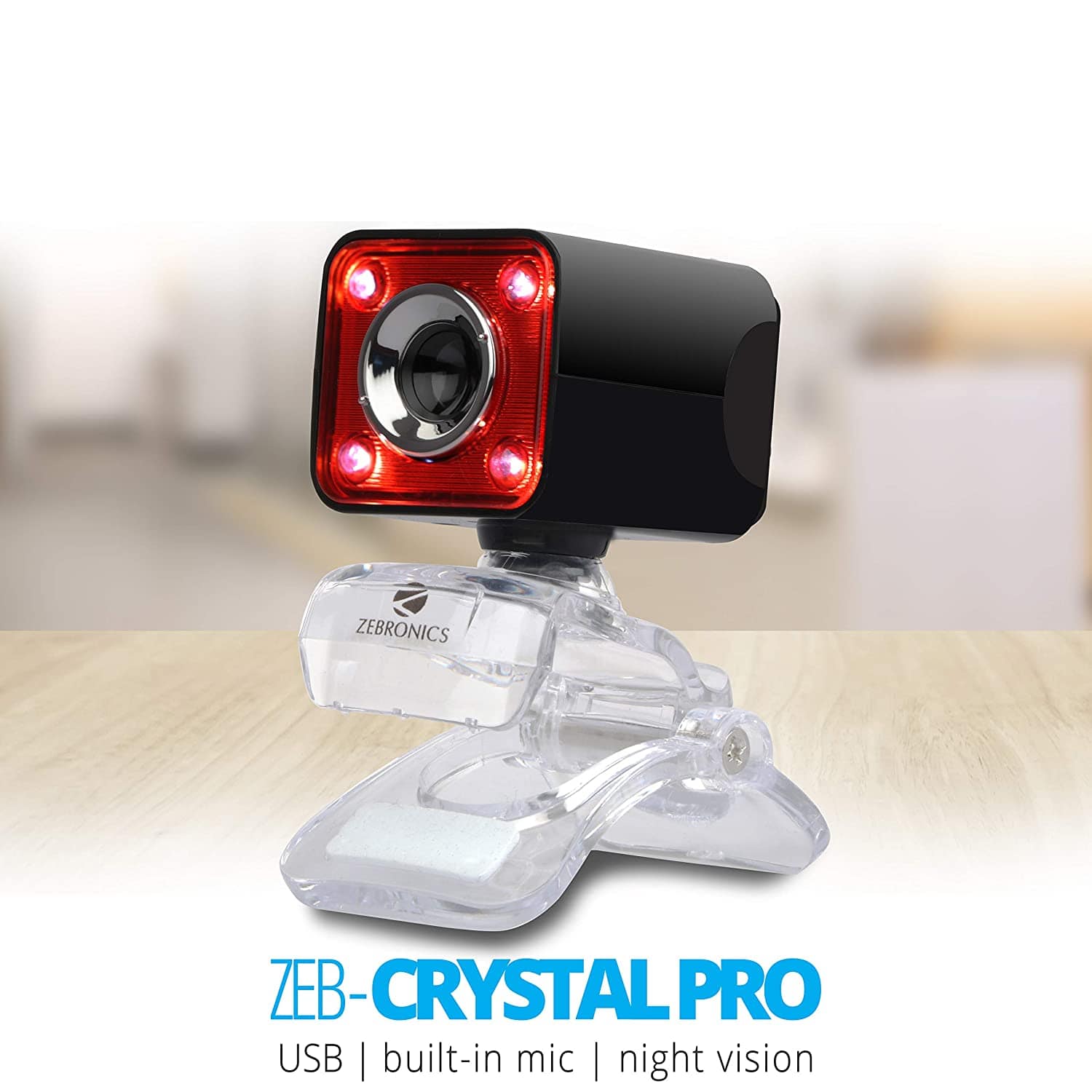 Zebronics Zeb-Crystal Pro Web Camera (RED)-Web Camera-dealsplant